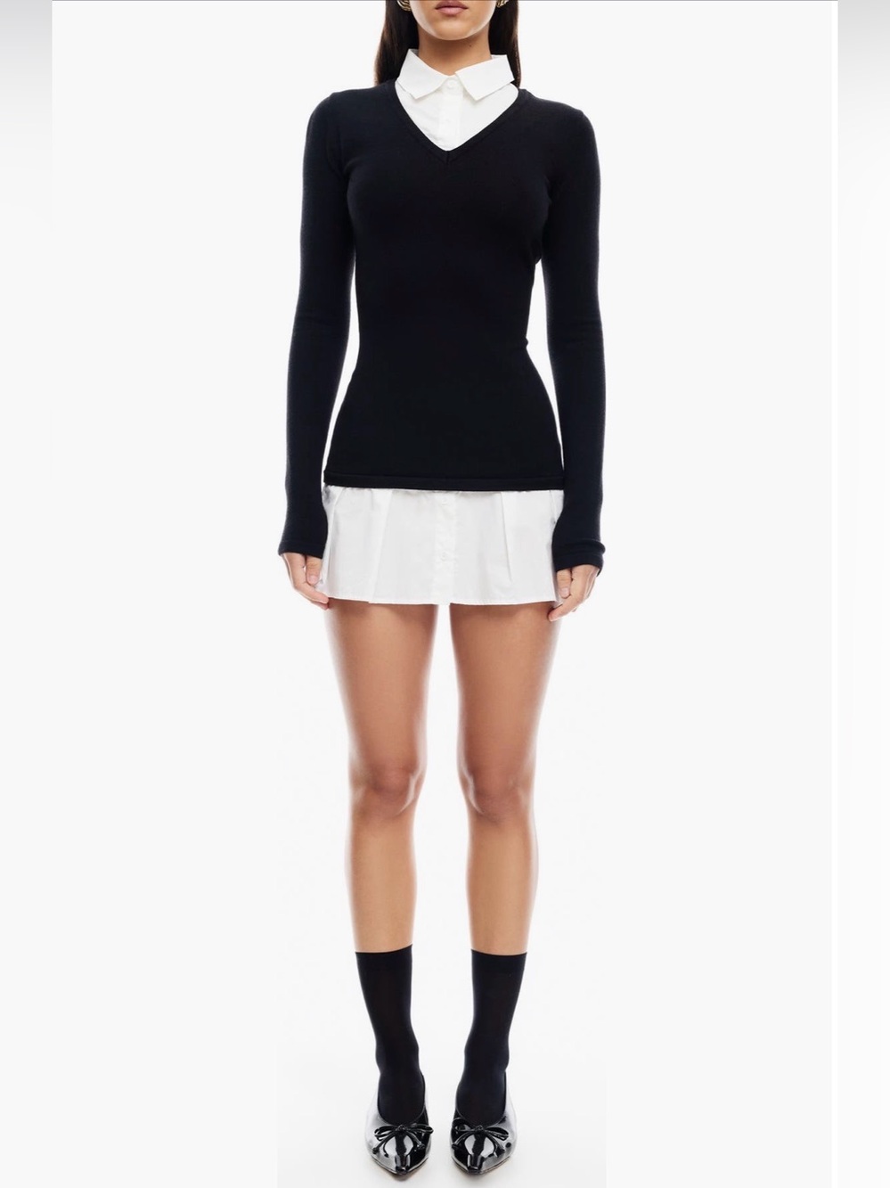 Lioness Femme Poplin Contrast Long Sleeve Minidress